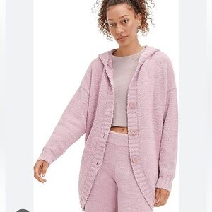 UGG hooded travel cardigan sweater XS/Small lavender purple